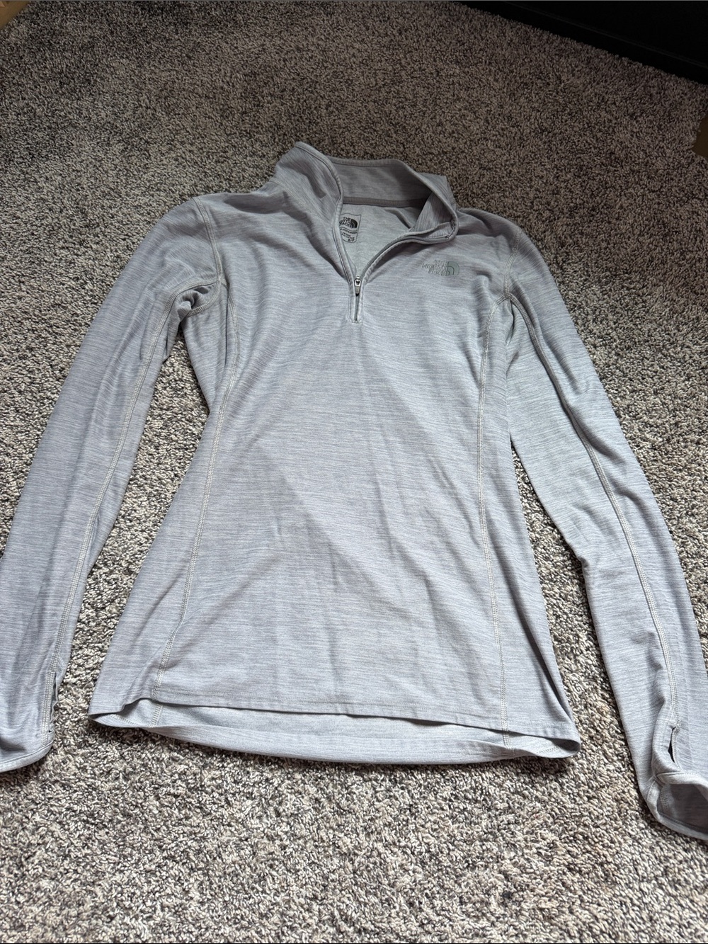 The North Face Heather Gray Quarter-Zip Pullover